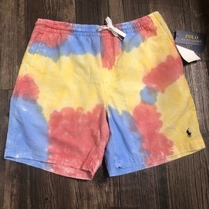 NEW Polo Ralph Lauren Men's Multicolor Tie-Dye Seersucker Shorts 6" Size Small